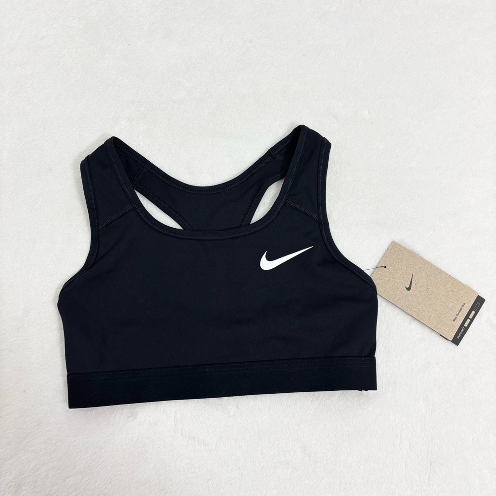 Nike Black Sports Bra with White Logo‎ Size XS New